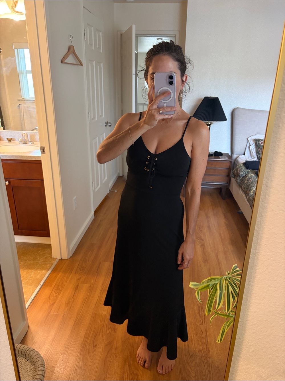 Michael Kors Black Midi fitted dress